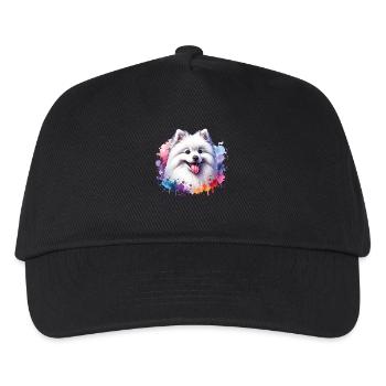 Spitz Zwergspitz Motiv - Kinder Basecap - Schwarz - Vorne