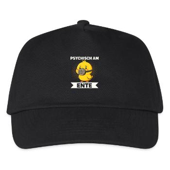 Psychisch Am Ente Lustiger Spruch Humor  - Kinder Basecap - Schwarz - Vorne