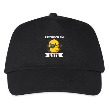 Psychisch Am Ente Lustiger Spruch Humor  - Kinder Basecap - Schwarz - Vorne