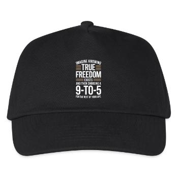 La vraie liberté existe de 9h à 17h Des entrepreneurs libres - Casquette de baseball Enfant - noir - Devant