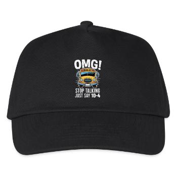 OMG Schulbus Spruch Illustration - Kinder Basecap - Schwarz - Vorne