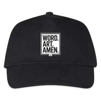 Word Art Amen Typography Tee - Kids’ Baseball Cap - black - Front