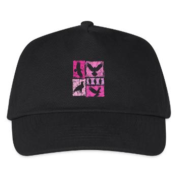 Adler Retro Grafik Silhouetten - Kinder Basecap - Schwarz - Vorne