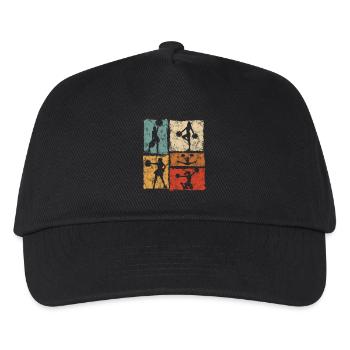 Cheerleader Sport Retro Stil Cheer - Kinder Basecap - Schwarz - Vorne