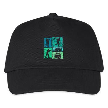 Bowling Skittles Retro Graphic for Bowlers - Kids’ Baseball Cap - black - Front