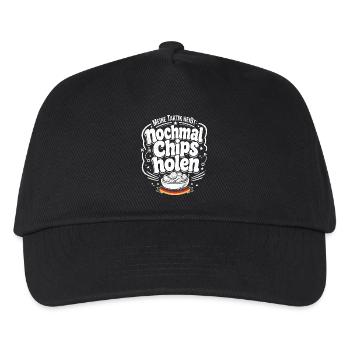 Nochmal Chips holen Taktik - Kinder Basecap - Schwarz - Vorne
