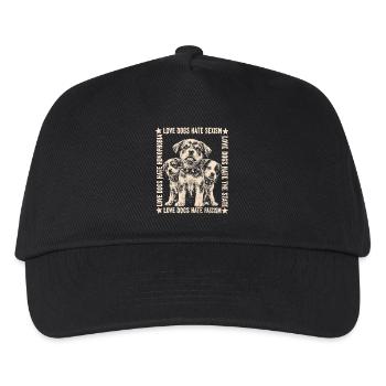 Love Dogs Hate Fascism Shirt - Kids’ Baseball Cap - black - Front