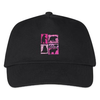 Bears Vintage Animal Print - Kids’ Baseball Cap - black - Front