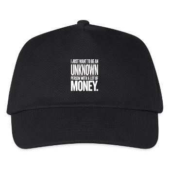 Geld Just Want To Be An Unknown Person Money Reich - Kids’ Baseball Cap - black - Front