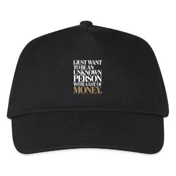 Geld Just Want To Be An Unknown Person Money Reich - Kids’ Baseball Cap - black - Front