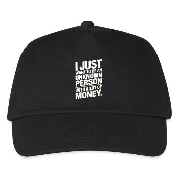 Geld Just Want To Be An Unknown Person Money Reich - Kids’ Baseball Cap - black - Front