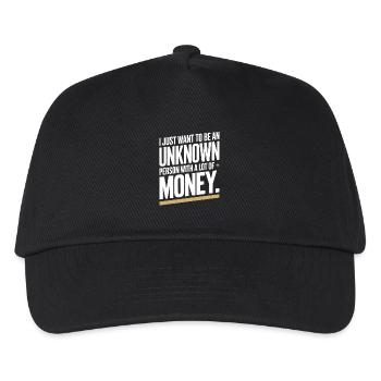 Geld Just Want To Be An Unknown Person Money Reich - Kids’ Baseball Cap - black - Front