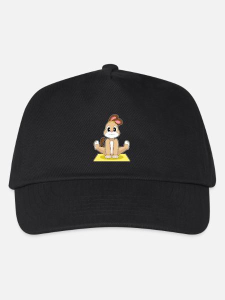 Hund Yoga Fitness Gymnastik - Kinder Basecap - Schwarz