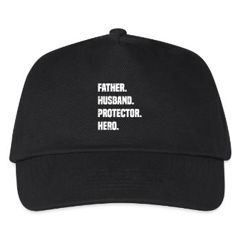 Father Husband Protector Hero Typography - Kids’ Baseball Cap - black - Front
