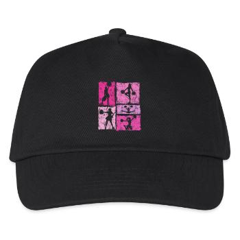 Cheerleader Squad Cheer Sport Vintage Stil - Kinder Basecap - Schwarz - Vorne