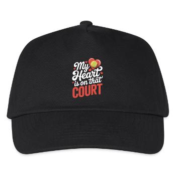 Tennis Sprüche Tennis Lustiges Tennis Geschenk - Kinder Basecap - Schwarz - Vorne