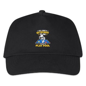 Retirement Plan Play Pool Skeleton Billiard Player - Kids’ Baseball Cap - black - Front