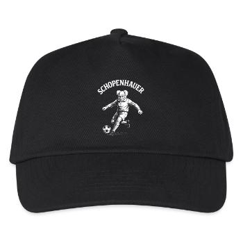 Schopenhauer playing football T-Shirt - Kids’ Baseball Cap - black - Front