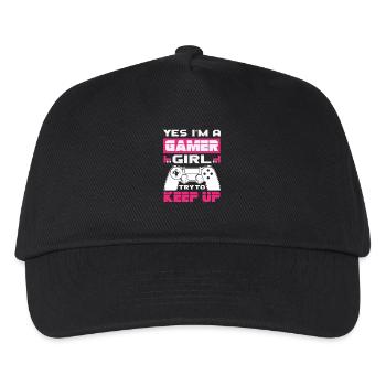 Yes Im A Gamer Girl Try To Keep Up Gambler - Kids’ Baseball Cap - black - Front