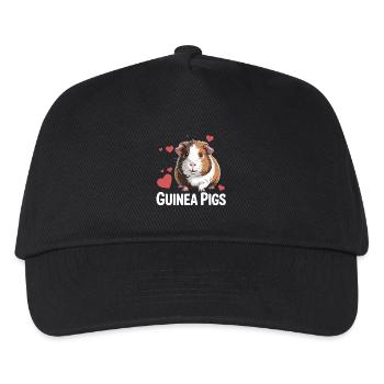  Guinea Pigs Meerschweinchen Liebe Herzen Für - Kinder Basecap - Schwarz - Vorne