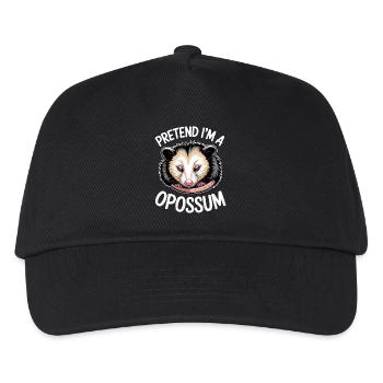 Opossum Sprüche Lustiges Opossum Geschenk - Kinder Basecap - Schwarz - Vorne