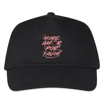 Mehr Amor Por Favor Love Heart Design Pink - Kinder Basecap - Schwarz - Vorne
