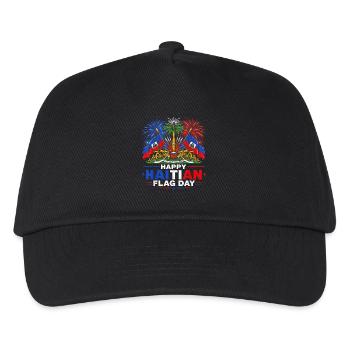Festive Haitian Flag Festival - Kids’ Baseball Cap - black - Front