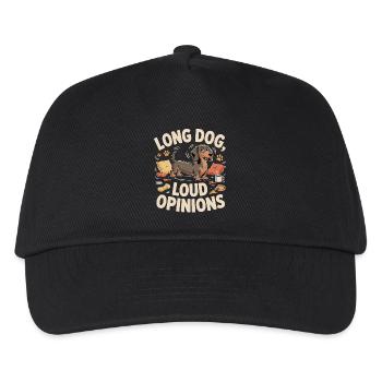 Dachshund with loud opinions - Kids’ Baseball Cap - black - Front