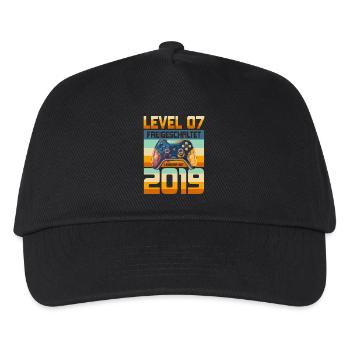 7. Geburtstag Junge Mädchen 2019 Gaming Gamer - Kinder Basecap - Schwarz - Vorne
