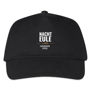 Nachteule – Zu 100% funktioniere später - Kinder Basecap - Schwarz - Vorne