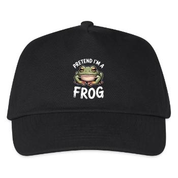 Frosch Sprüche Frösche Lustiges Frosch Geschenk - Kinder Basecap - Schwarz - Vorne
