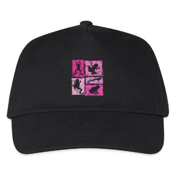 Graphique rétro de grenouille pour femmes et filles - Casquette de baseball Enfant - noir - Devant