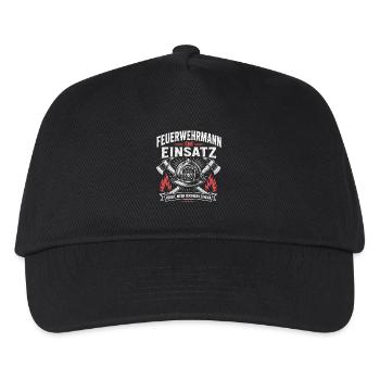 Feuerwehrmann im Einsatz Shirt - Kinder Basecap - Schwarz - Vorne