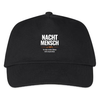 Nachtmensch – Vor dem ersten Gähnen nicht ansprech - Kinder Basecap - Schwarz - Vorne