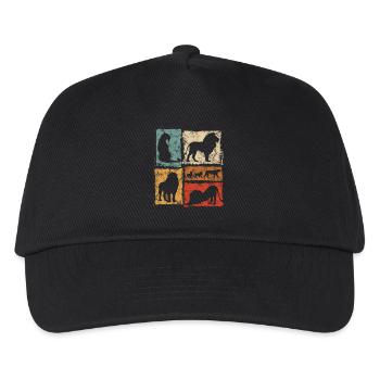 Lion Perspectives Retro Style Graphic - Kids’ Baseball Cap - black - Front