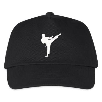 Kampfkunst Silhouette Hochkick - Kinder Basecap - Schwarz - Vorne