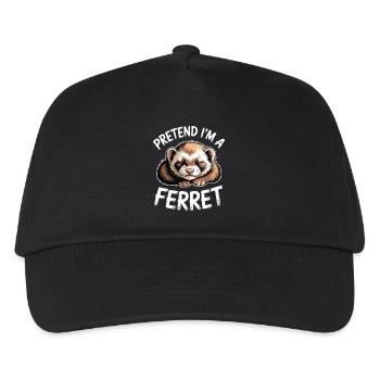Frettchen Sprüche Lustiges Frettchen Geschenk - Kinder Basecap - Schwarz - Vorne
