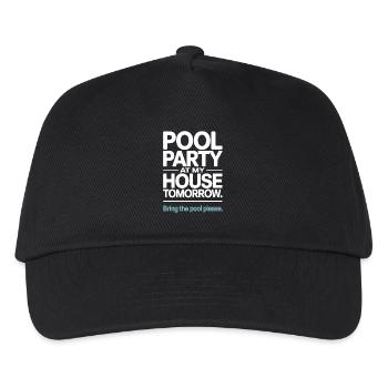 Poolparty Bring The Pool Sommer Pool Party Spruch - Kinder Basecap - Schwarz - Vorne