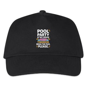 Poolparty Bring The Pool Sommer Pool Party Spruch - Kinder Basecap - Schwarz - Vorne