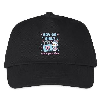 Gender Reveal Boy Or Girl Place Your Bets Baby - Kids’ Baseball Cap - black - Front