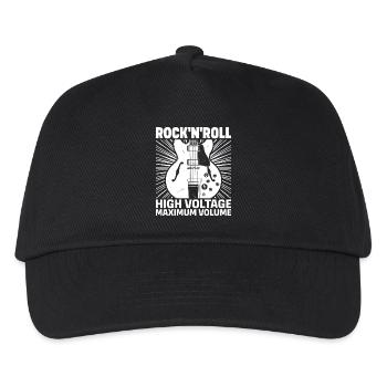 Rock'N'Roll Hochspannungsgitarre - Kinder Basecap - Schwarz - Vorne