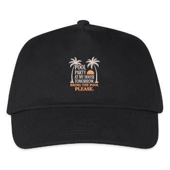 Poolparty Bring The Pool Sommer Pool Party Spruch - Kinder Basecap - Schwarz - Vorne