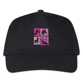 Einhorn Perspektiven – Vintage-Stil Mit Sternen - Kinder Basecap - Schwarz - Vorne