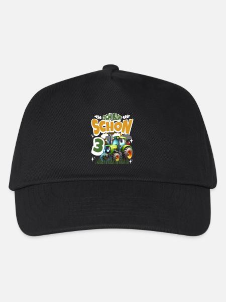 3. Geburtstag Traktor Geschenk - Kinder Basecap - Schwarz