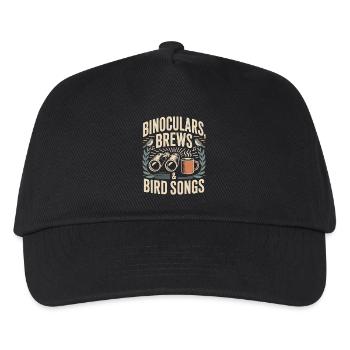Binoculars, brew & bird songs - Kids’ Baseball Cap - black - Front