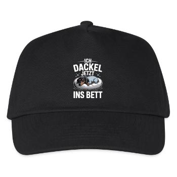 Offizielles Schlafshirt Schlafanzug Dackel Hund - Kinder Basecap - Schwarz - Vorne
