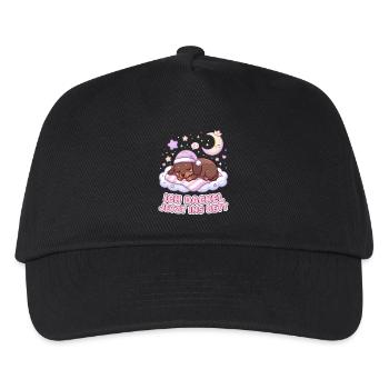 Offizielles Schlafshirt Schlafanzug Dackel Hund - Kinder Basecap - Schwarz - Vorne