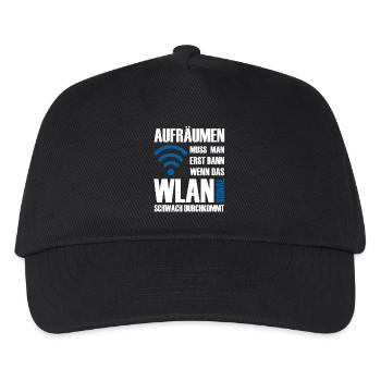 Aufräumen muss man wenn das Wlan schwach kommt - Kinder Basecap - Schwarz - Vorne