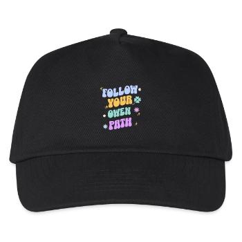 Folgen Sie Ihrem Weg – Pastell-Retro-Typografie - Kinder Basecap - Schwarz - Vorne