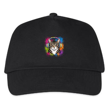Chat avec écouteurs musicaux en couleur Splash Cats - Casquette de baseball Enfant - noir - Devant